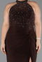 Long Brown Plus Size Evening Dress ABU6415