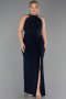Long Navy Blue Plus Size Evening Dress ABU6415