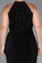 Long Black Plus Size Evening Dress ABU6415