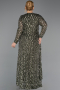 Long Olive Drab Scaly Plus Size Evening Gown ABU6488