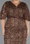 Long Copper Scaly Plus Size Evening Gown ABU6064