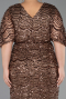 Long Copper Scaly Plus Size Evening Gown ABU6064