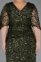Long Olive Drab Scaly Plus Size Evening Gown ABU6064