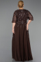 Long Brown Plus Size Evening Gown ABU6489