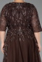 Long Brown Plus Size Evening Gown ABU6489
