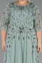 Long Mint Plus Size Evening Gown ABU6489