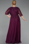 Long Plum Plus Size Evening Gown ABU6489