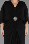 Long Black Chiffon Plus Size Evening Dress ABU6490