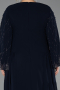 Long Navy Blue Chiffon Plus Size Evening Dress ABU6491