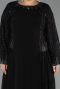 Long Black Chiffon Plus Size Evening Dress ABU6491