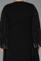 Long Black Chiffon Plus Size Evening Dress ABU6491