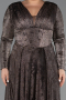 Long Black-Gold Plus Size Evening Dress ABU6492