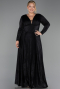 Long Black Plus Size Evening Dress ABU6492