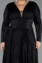 Long Black Plus Size Evening Dress ABU6492