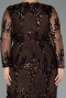 Long Brown Scaly Plus Size Evening Gown ABU6493
