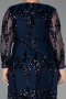 Long Navy Blue Scaly Plus Size Evening Gown ABU6493