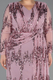 Long Powder Color Scaly Plus Size Evening Gown ABU6493