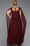 Long Burgundy Chiffon Formal Plus Size Dress ABU6422