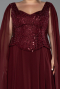 Long Burgundy Chiffon Formal Plus Size Dress ABU6422