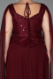 Long Burgundy Chiffon Formal Plus Size Dress ABU6422
