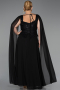 Long Black Chiffon Formal Plus Size Dress ABU6422