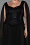 Long Black Chiffon Formal Plus Size Dress ABU6422
