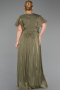 Long Olive Drab Chiffon Formal Plus Size Dress ABU6423