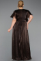 Long Brown Chiffon Formal Plus Size Dress ABU6423