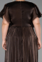 Long Brown Chiffon Formal Plus Size Dress ABU6423
