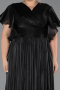 Long Black Chiffon Formal Plus Size Dress ABU6423
