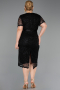 Midi Black Dantelle Plus Size Cocktail Dress ABK2673