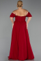 Burgundy Boat Neck Long Chiffon Plus Size Prom Dress ABU3738