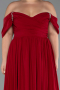 Burgundy Boat Neck Long Chiffon Plus Size Prom Dress ABU3738