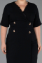 Midi Black Plus Size Cocktail Dress ABK2678