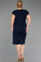 Midi Navy Blue Plus Size Cocktail Dress ABK2669