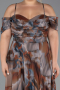 Long Brown Plus Size Evening Gown ABU6409