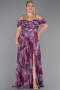 Long Plum Plus Size Evening Gown ABU6409