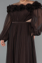 Long Brown Chiffon Formal Plus Size Dress ABU4131