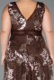 Long Brown Laced Plus Size Evening Gown ABU4261