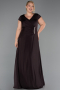 Long Brown Formal Plus Size Dress ABU6410