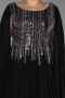 Long Black Chiffon Plus Size Evening Gown ABU6435