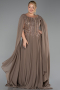Long Mink Chiffon Plus Size Evening Gown ABU6435