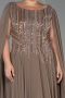 Long Mink Chiffon Plus Size Evening Gown ABU6435