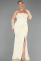 Long Yellow Dantelle Formal Plus Size Dress ABU6364