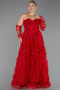 Long Red Plus Size Engagement Dress ABU5660