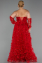 Long Red Plus Size Engagement Dress ABU5660