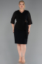 Midi Black Plus Size Cocktail Dress ABK2668