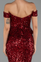 Long Burgundy Scaly Evening Dress ABU6359