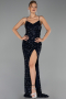 Long Navy Blue Scaly Evening Dress ABU6498