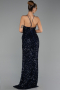 Long Navy Blue Scaly Evening Dress ABU6498